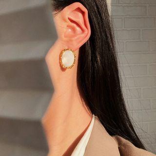 Oval Shell Alloy Earring