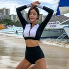 Set: Plain Bikini + Long-sleeve Rash Guard