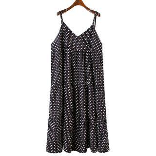 Spaghetti Strap Pattern Dress As Shown In Figure - One Size