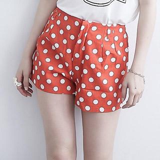 Polka Dot Shorts Orange Red - One Size