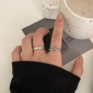 Set Of 2 : Alloy Ring (various Designs) Set Of 2 - Silver - One Size
