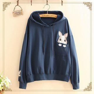 Rabbit Embroidered Hoodie