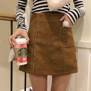 Plain Pocketed A-line Skirt