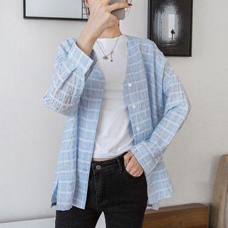 Plaid Button-up Light Jacket