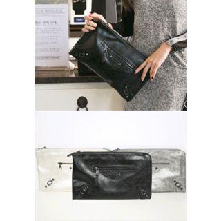 Zip-detail Clutch Bag