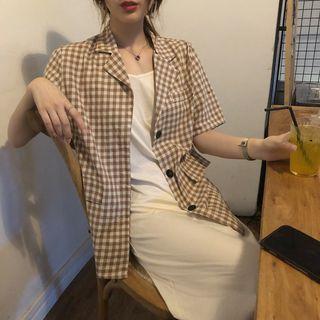 Check Short-sleeve Blazer
