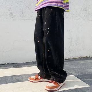 Graffiti Straight-cut Jeans