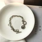 Coin Layered Bracelet 1pc - Silver - One Size