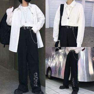 Plain Shirt / Wide Leg Pants / Belt