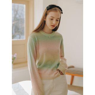 Pastel-gradation Knit Top Multicolor - One Size