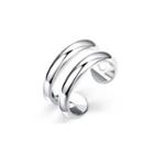 Simple And Fashion Line Adjustable Split Ring Silver - One Size