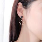 Stainless Steel Heart & Star Dangle Earring 474 - Stud Earring - One Size