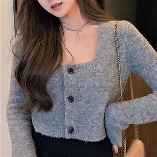 Cropped Cardigan Gray - One Size