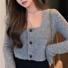Cropped Cardigan Gray - One Size