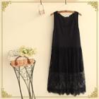 Lace Hem Sleeveless Dress