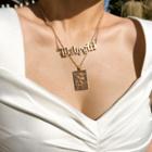 Alloy Lettering & Tag Pendant Layered Necklace