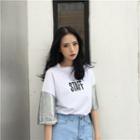 Glitter-panel 3/4 Sleeve T-shirt