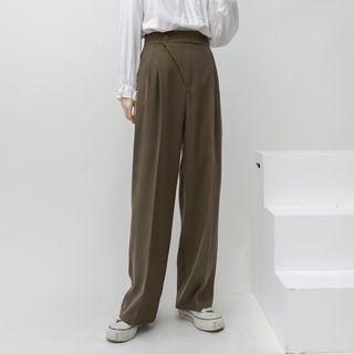 High-waist Wide-leg Asymmetrical Dress Pants