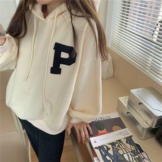 Letter Fleece Lined Hoodie