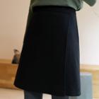Band-waist Napped Wrap Skirt