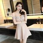 Cold-shoulder A-line Mini Dress