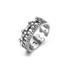 925 Sterling Silver Vintage Fashion Flower Adjustable Open Ring Silver - One Size