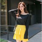 Band-waist Layered Mini Skirt