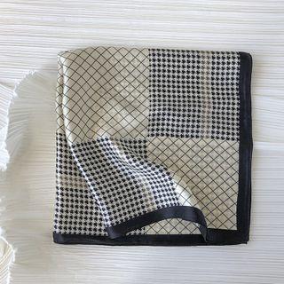 Printed Silk Scarf Black - C305 - 53x53cm