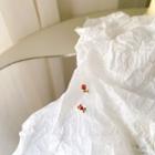 Rose Ear Stud 1 Pair - Red - One Size