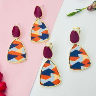 Geometric Panel Leopard Print Earring