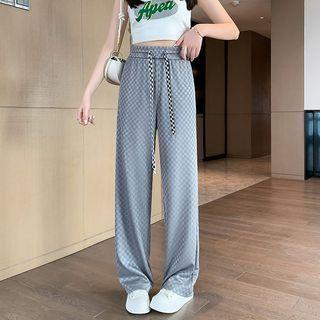 Plaid Ice Silk Pants