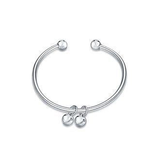 Simple Fashion Bell Open Bangle Silver - One Size