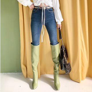 Cylinder-heel Long Boots