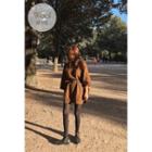 3/4-sleeve Wool Blend Dress With Sash