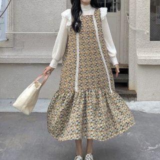 Plain Blouse / Sleeveless Corduroy Dress