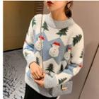 Christmas Pattern Sweater Blue - One Size