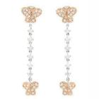 18k White & Rose Gold Dangling Earrings With Diamonds
