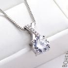 Silver Rhinestone Pendant Necklace Silver - One Size