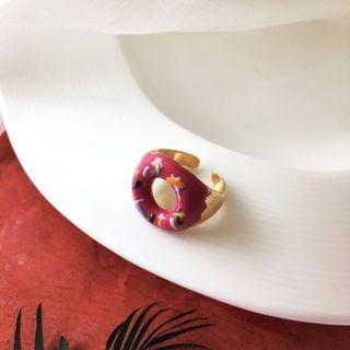Donut Alloy Open Ring 1 Pc - Pink - One Size