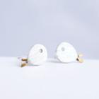 Fish 925 Sterling Silver Ear Stud Silver + White + Gold - One Size
