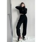 Zipper-waist Loose-fit Harem Pants