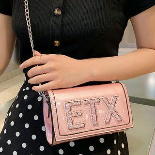 Letter Sequined Crossbody Bag