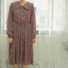 Puritan-collar Floral Shirtwaist Dress