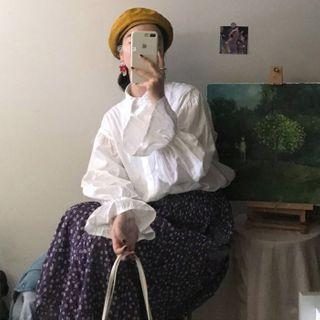 Bubble Bell Long-sleeve Shirt White - One Size