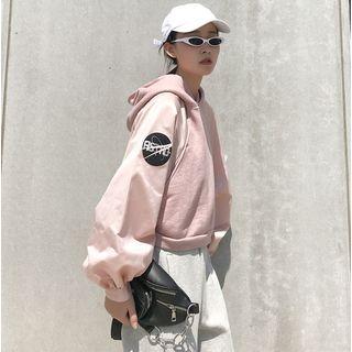 Two-tone Hooded Pullover Pink - One Size