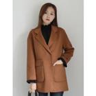 One-button Hand Made Wool Blend Coat