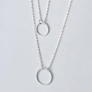 925 Sterling Silver Hoop Pendant Necklace S925 Silver - Hoop - Silver - One Size