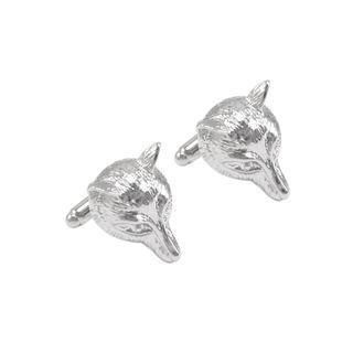 Fashion High-end Elegant Fox Shirt Cufflinks Silver - One Size