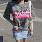 Letter-printed Camouflage T-shirt