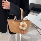 Flower Woven Tote Bag